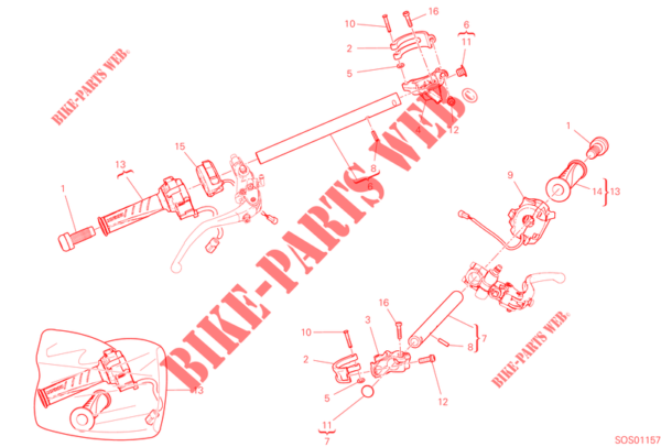 Morsetto posteriore Ducati 36012172AA