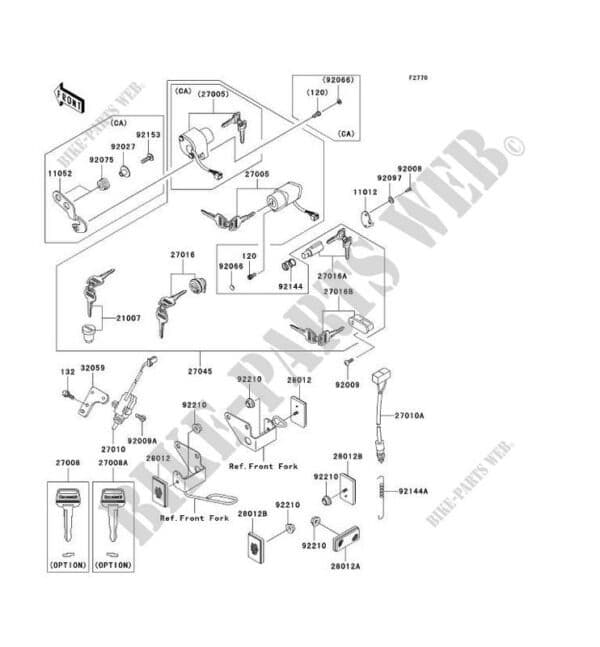 Lock-Assy, steer ing Kawasaki 27016-5255