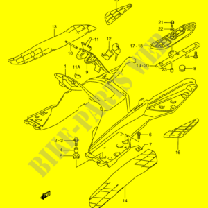 Pedana pavimento posteriore sx Suzuki 48241-14F00-Y0J